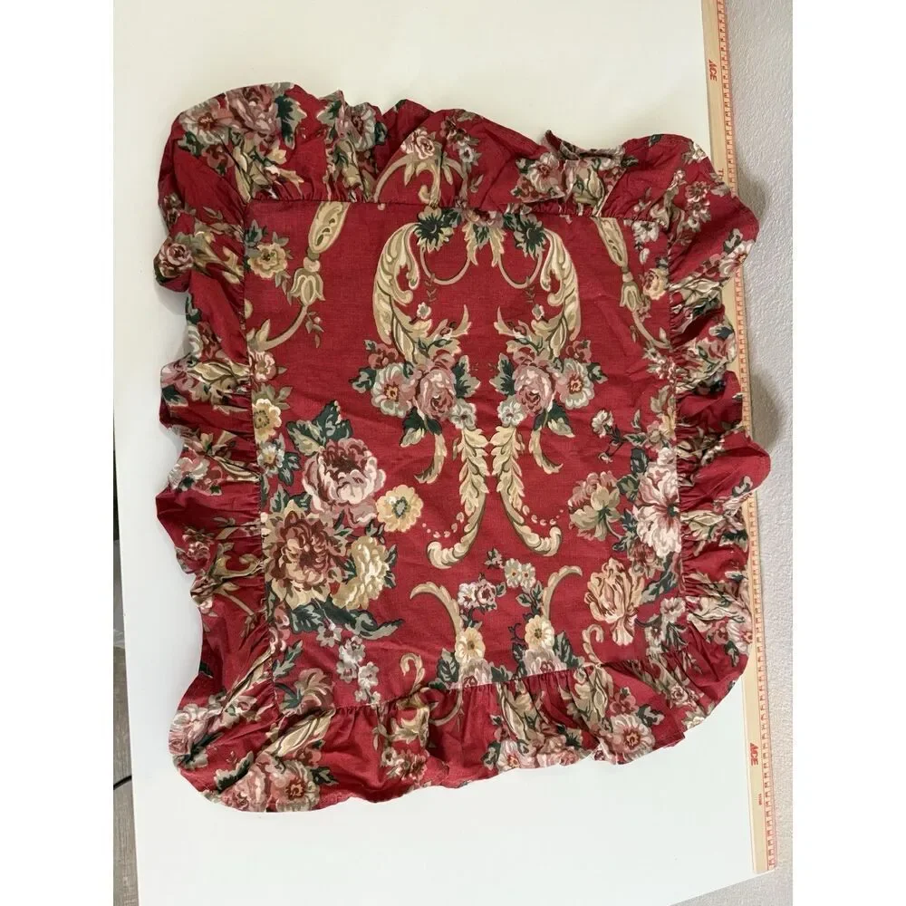 2 Ralph Lauren DANIELLE MARSEILLES 2 Throw Pillow Covers Cottage Floral Ruffle